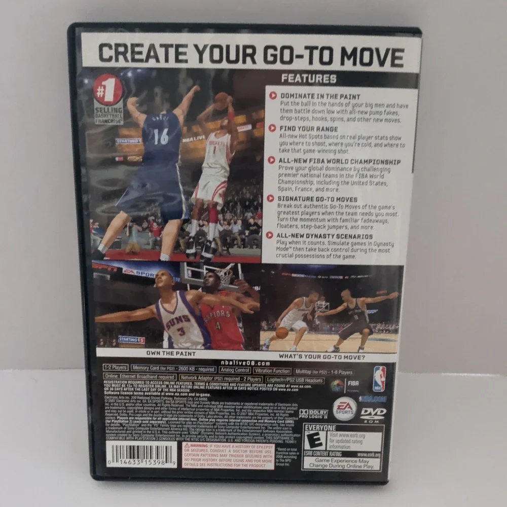 NBA Live 08 Sony PlayStation 2 PS2 EA Sports Basketball Game Complete CIB